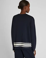 Double Knit Stripe Border Sweater