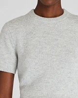 Cashmere Blend Shrunken Crew Neck Sweater