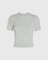 Cashmere Blend Shrunken Crew Neck Sweater