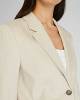 Relaxed Single-Breasted Linen Blazer