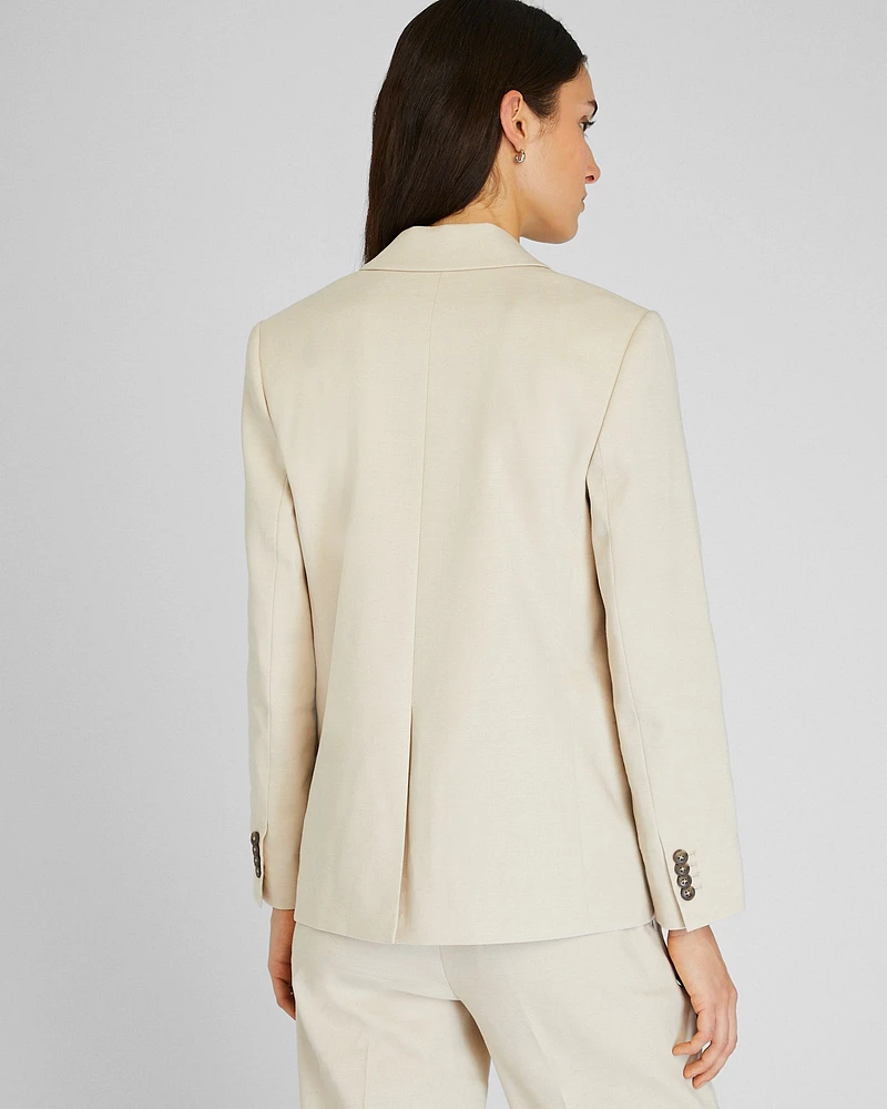 Relaxed Single-Breasted Linen Blazer