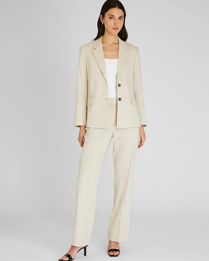 Relaxed Single-Breasted Linen Blazer