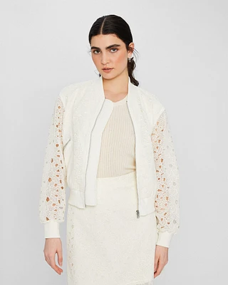 Lace Utility Bomber Jacket