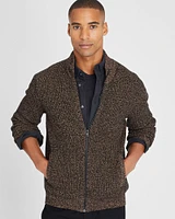 Textural Mouline Full Zip Sweater