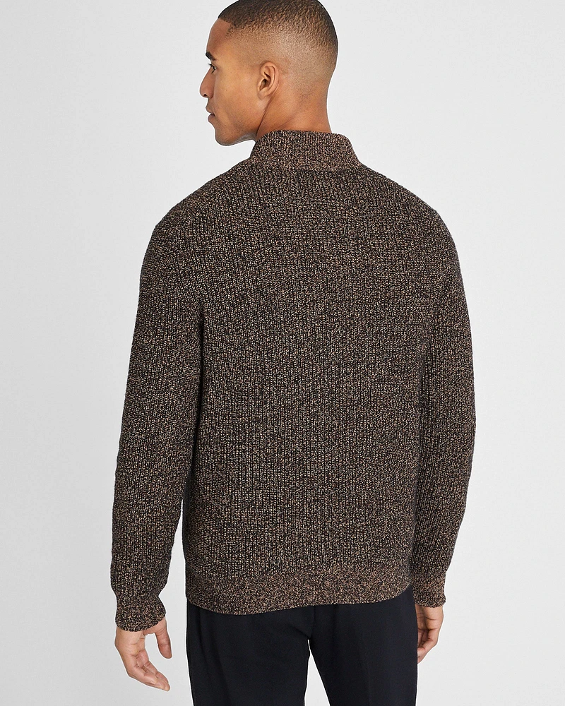 Textural Mouline Full Zip Sweater