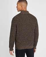 Textural Mouline Full Zip Sweater