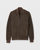 Textural Mouline Full Zip Sweater