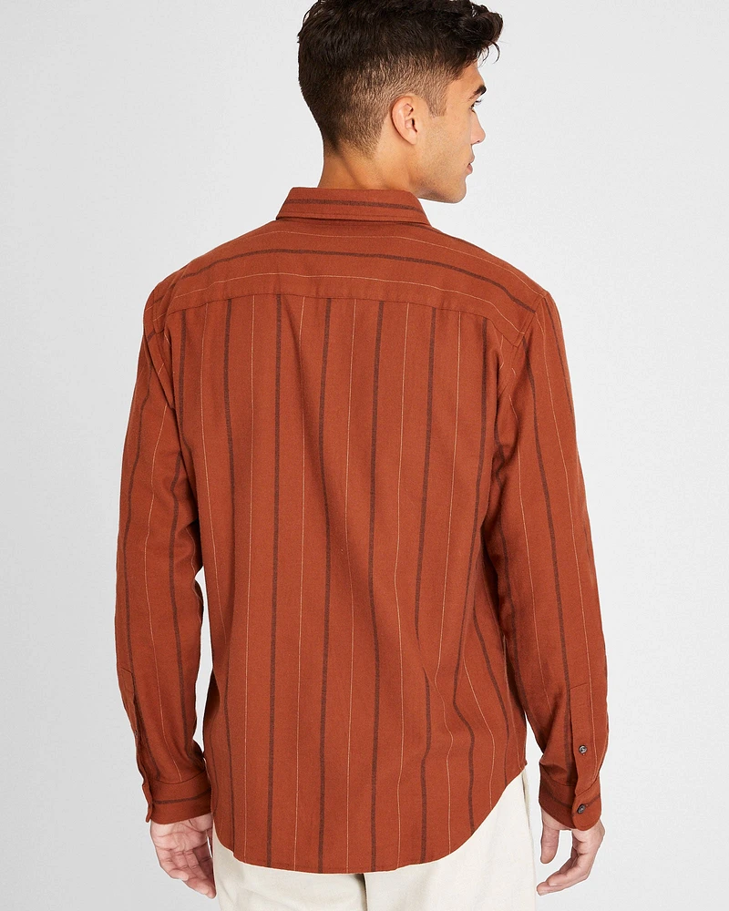 Long-Sleeve Stripe Flannel Shirt