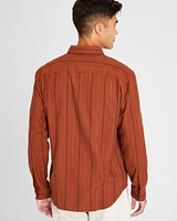 Long-Sleeve Stripe Flannel Shirt