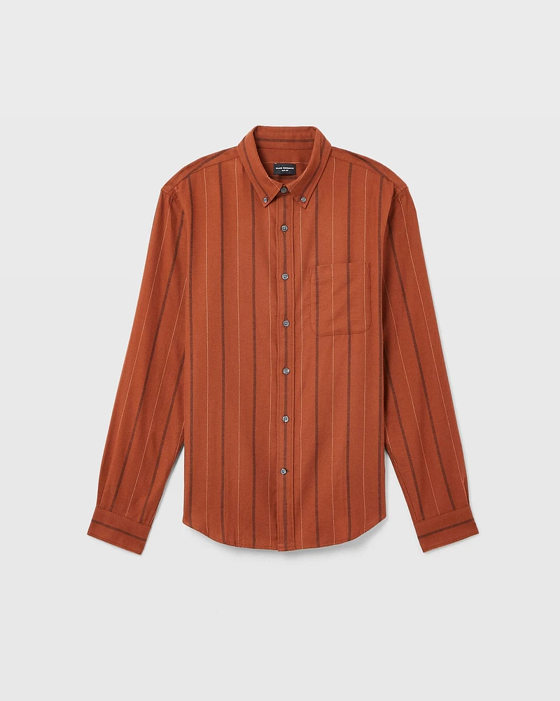 Long-Sleeve Stripe Flannel Shirt
