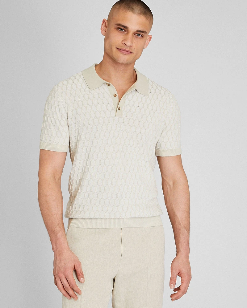 Plaited Diamond Short Sleeve Polo