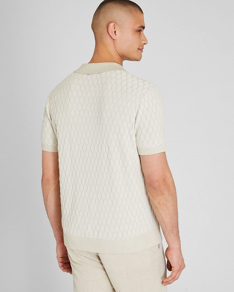 Plaited Diamond Short Sleeve Polo