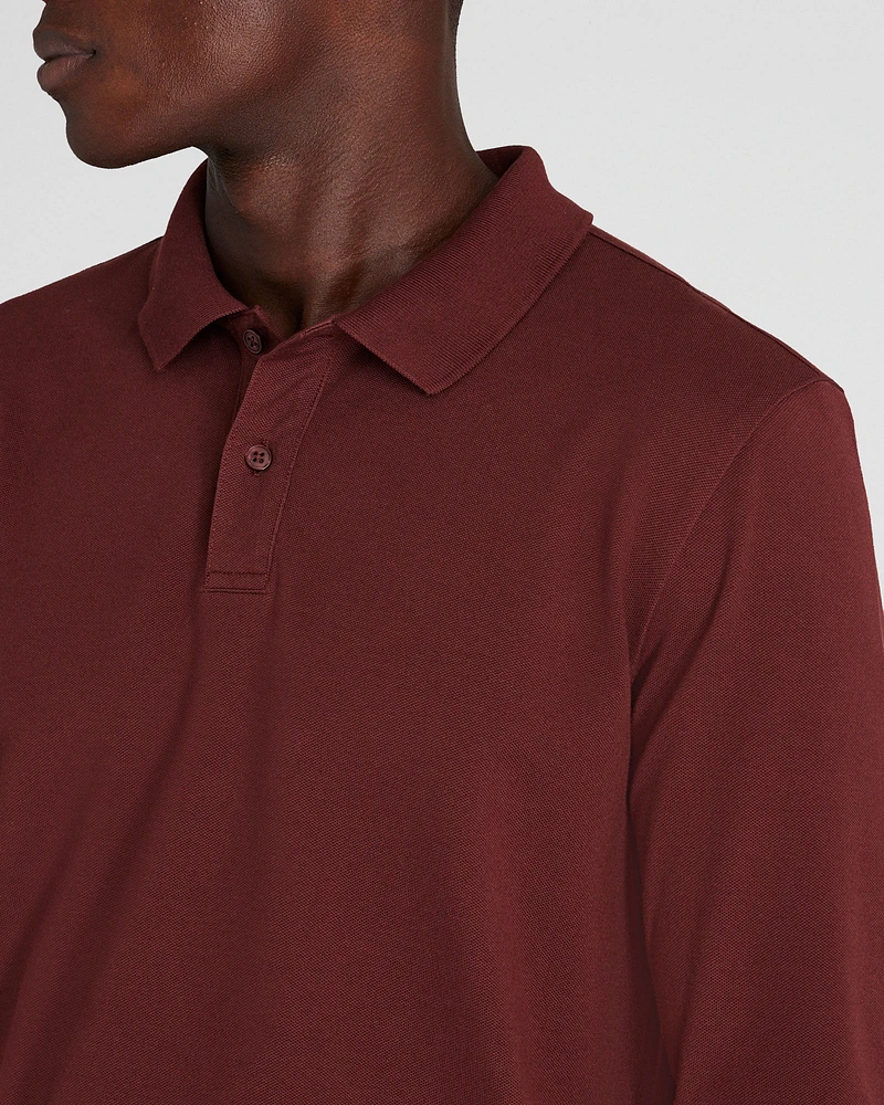 Long Sleeve Clean Piqué Polo