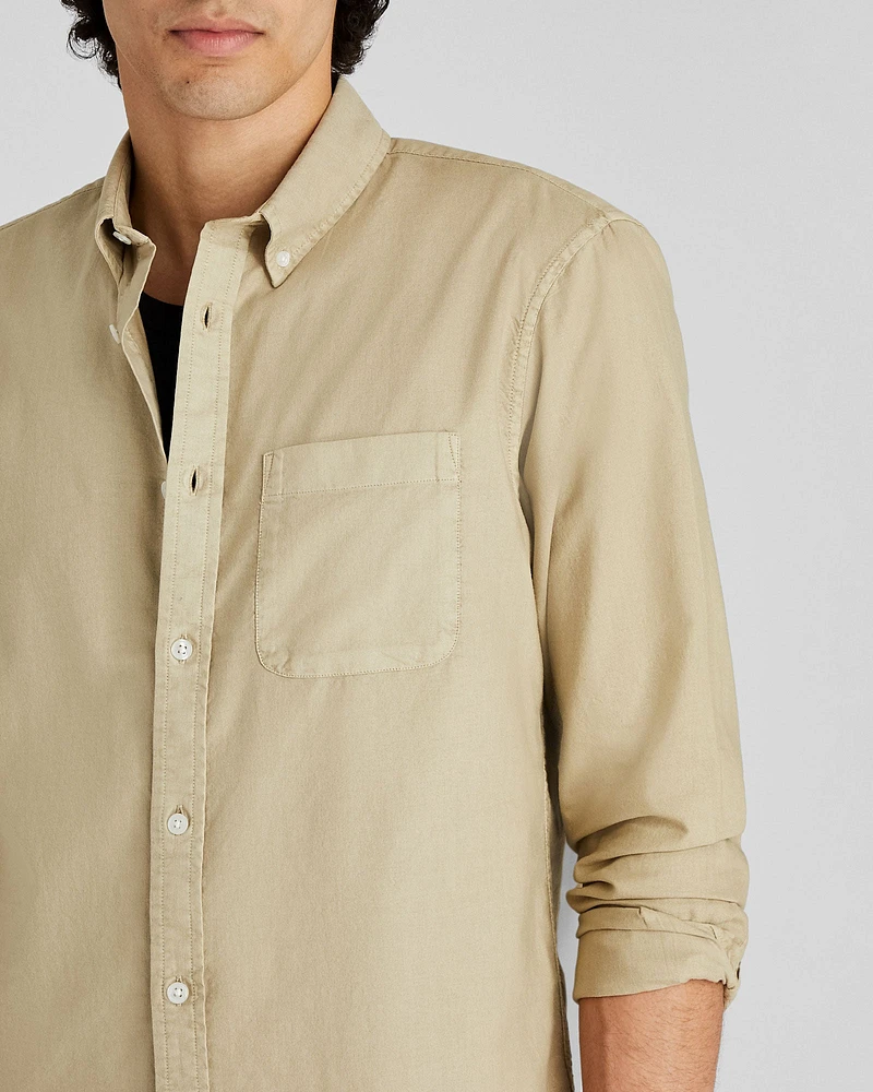 Garment-Dyed Slim Lightweight Oxford Shirt