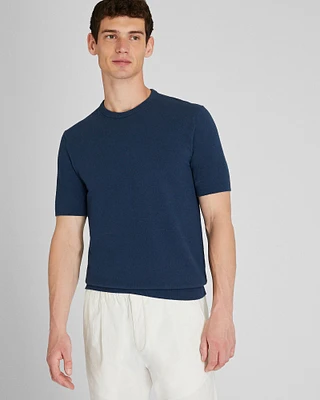 Short Sleeve Micro Bouclé Crew