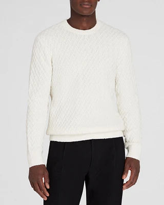 Bouclé Half-Diamond Crewneck