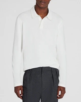 Long-Sleeve Brushed Cotton Polo