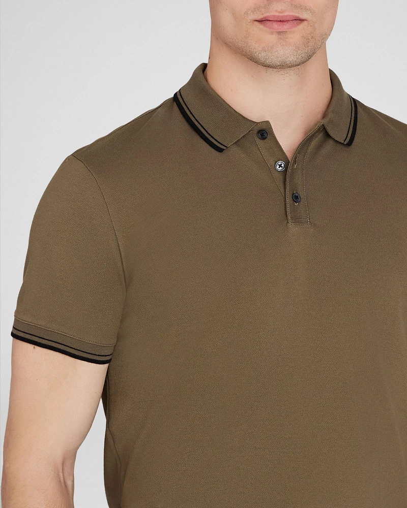 Tipped Collar Cotton Polo