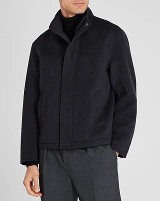 Capsule Double-Faced Funnel Neck Wool Jacket