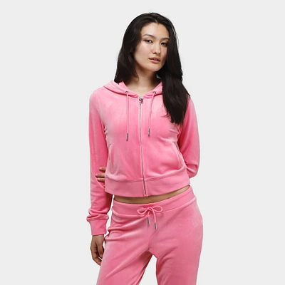 Juicy Couture Women's OG Big Bling Full Zip Hoodie / Hot Pink