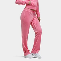 Juicy Couture Women's OG Big Bling Velour Track Pants / Hot Pink