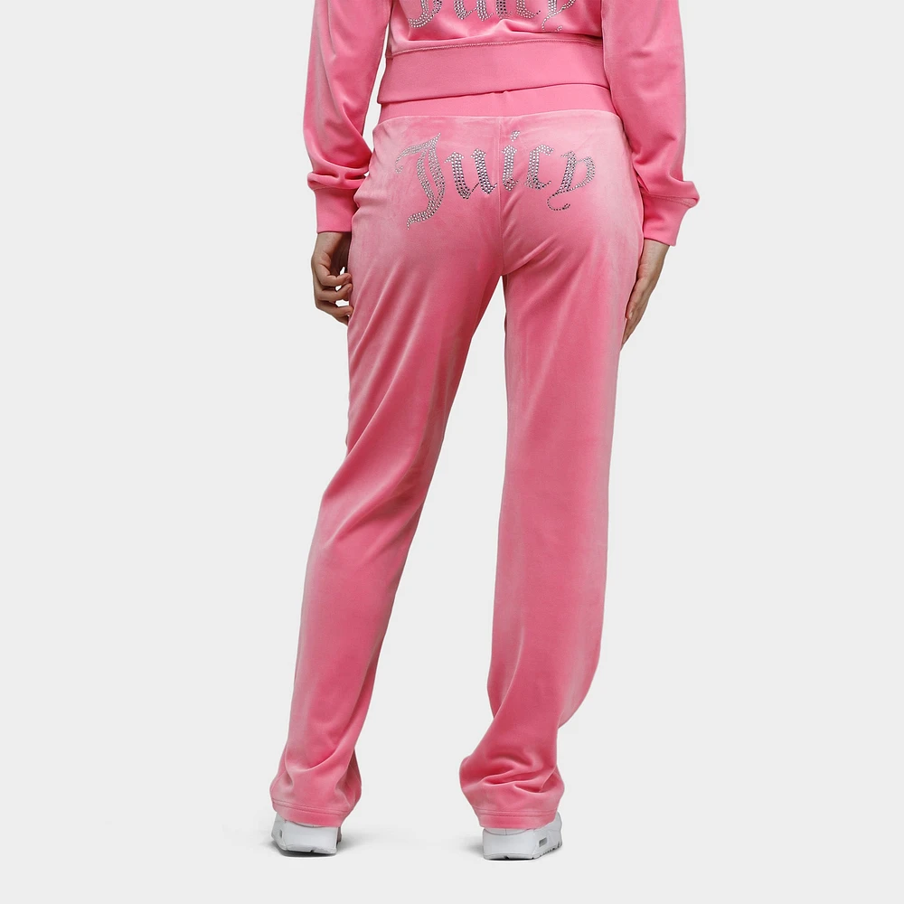 Juicy Couture Women's OG Big Bling Velour Track Pants / Hot Pink
