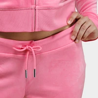 Juicy Couture Women's OG Big Bling Velour Track Pants / Hot Pink