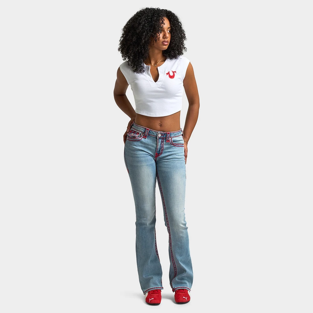 True Religion Women's Becca Midrise Bootcut Flap Super T / Nominated