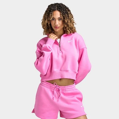 Nike Sportswear Women's Phoenix Fleece Half Zip Cropped Swea