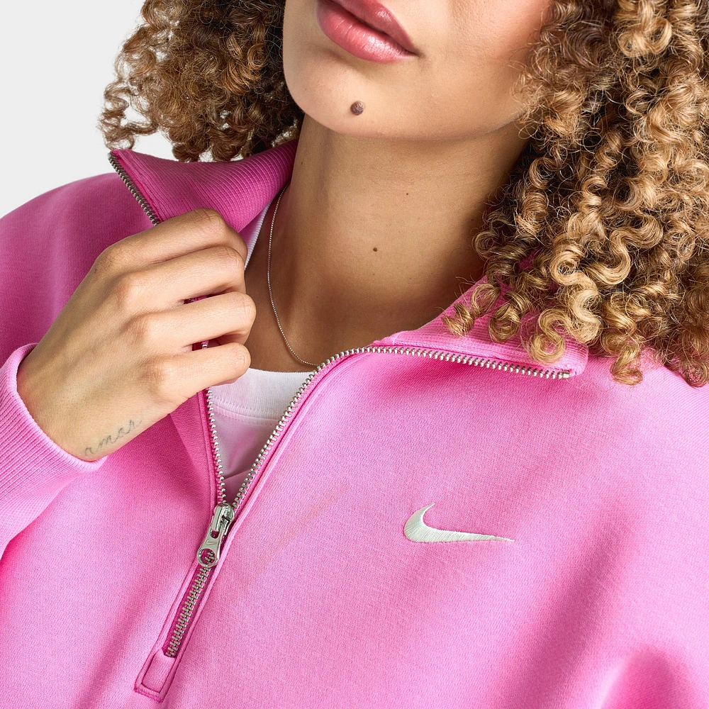 Nike Sportswear Women's Phoenix Fleece Half Zip Cropped Swea