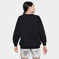 Nike Junior Girls' Club Fleece Oversized Crewneck / Black