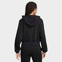 Nike Women's Loose Full-Zip French Terry Hoodie Black / Sail