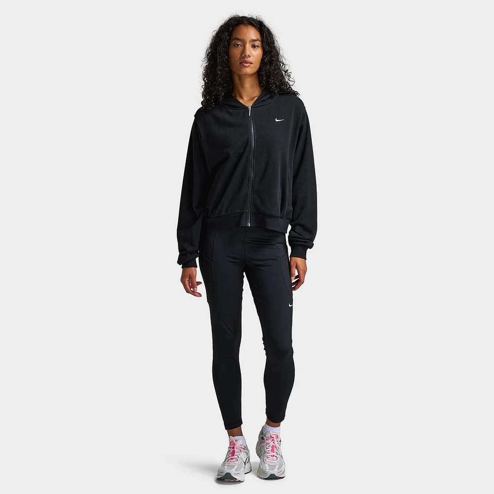 Nike Women's Loose Full-Zip French Terry Hoodie Black / Sail