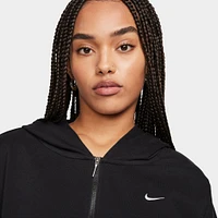 Nike Women's Loose Full-Zip French Terry Hoodie Black / Sail