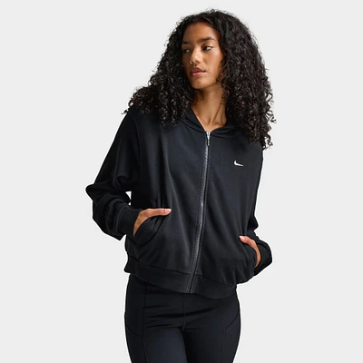 Nike Women's Loose Full-Zip French Terry Hoodie Black / Sail