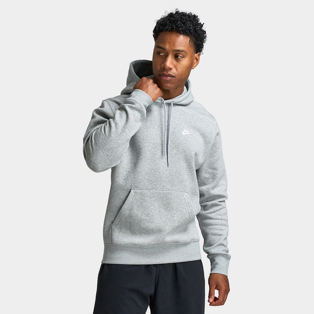 Nike Club Fleece Pullover Hoodie Dark Grey Heather / Light S