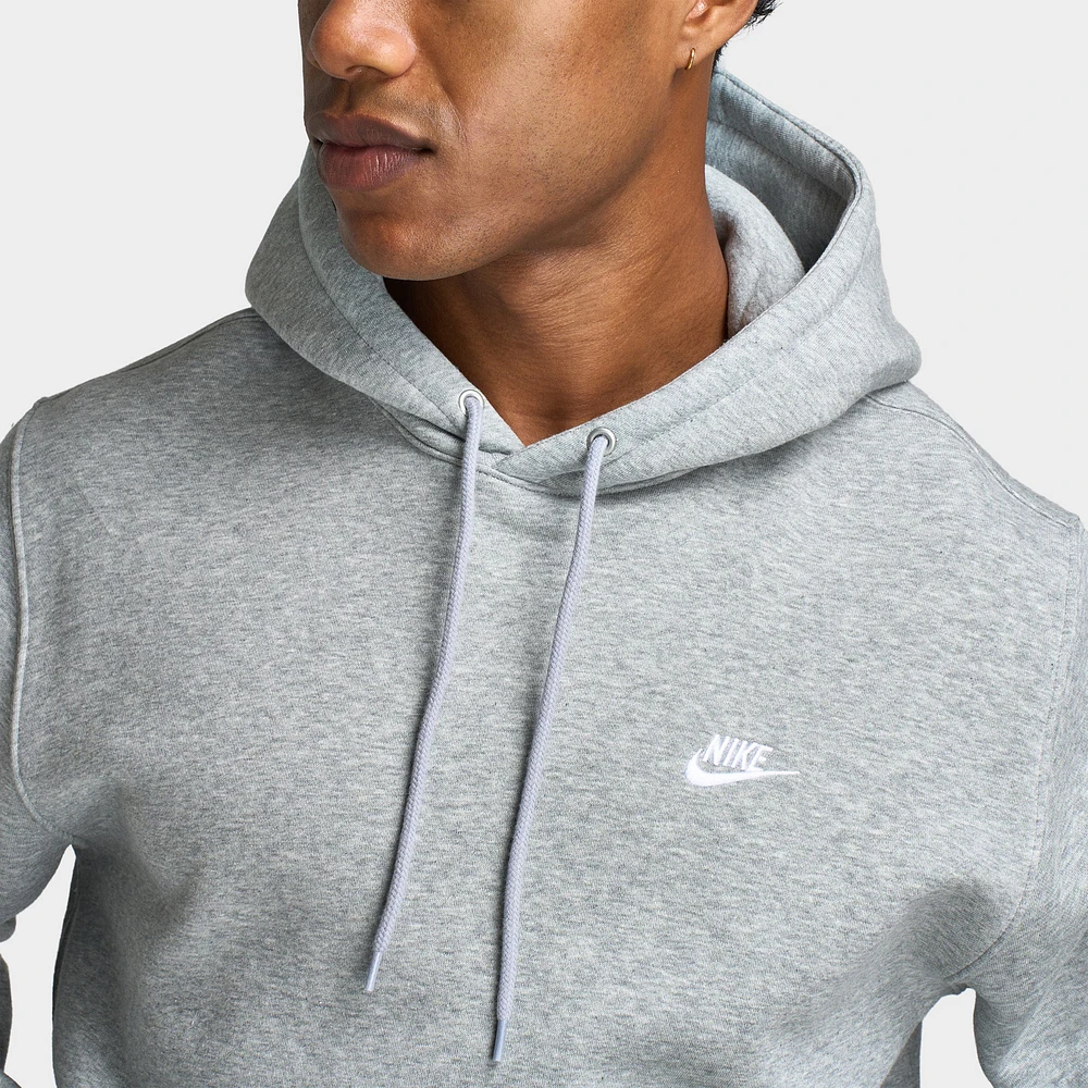 Nike Club Fleece Pullover Hoodie Dark Grey Heather / Light S