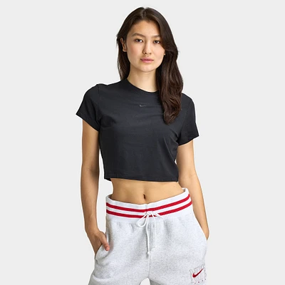 Nike Sportswear Women's Chill Knit Crop T-Shirt Black / Blac