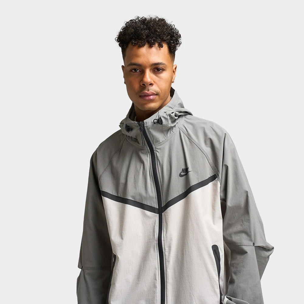 Nike Tech Woven Full Zip Windrunner Jacket Light Iron Ore / Flat Pewter - Black