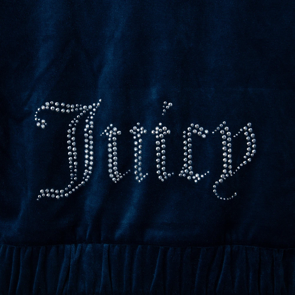Juicy Couture Junior Girls' Velour Full-Zip Hoodie / Poseidon