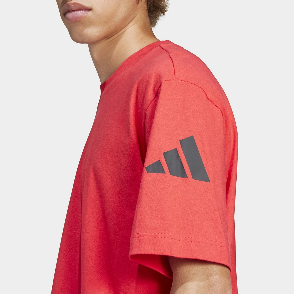adidas Essentials Loose Fit 3 Bar Logo T-Shirt Pure Ruby / Black