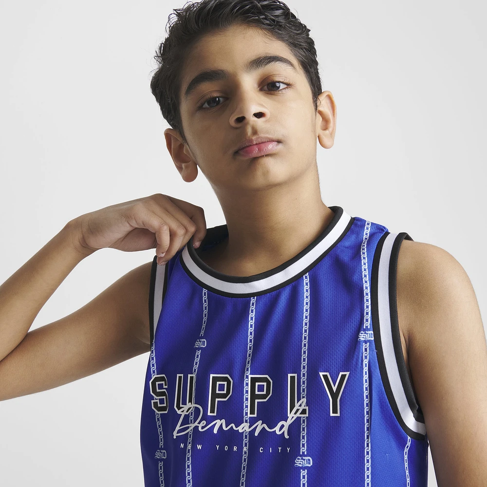 Supply & Demand Junior Boys' Chain Pin Basketball Jersey / Blue