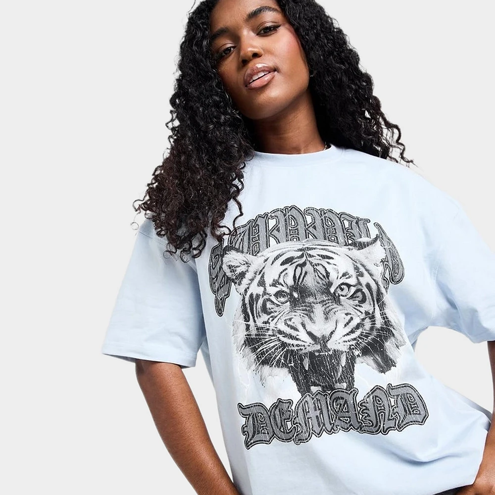 Supply & Demand Women's Tiger Graphic T-Shirt / Niagara Mist
