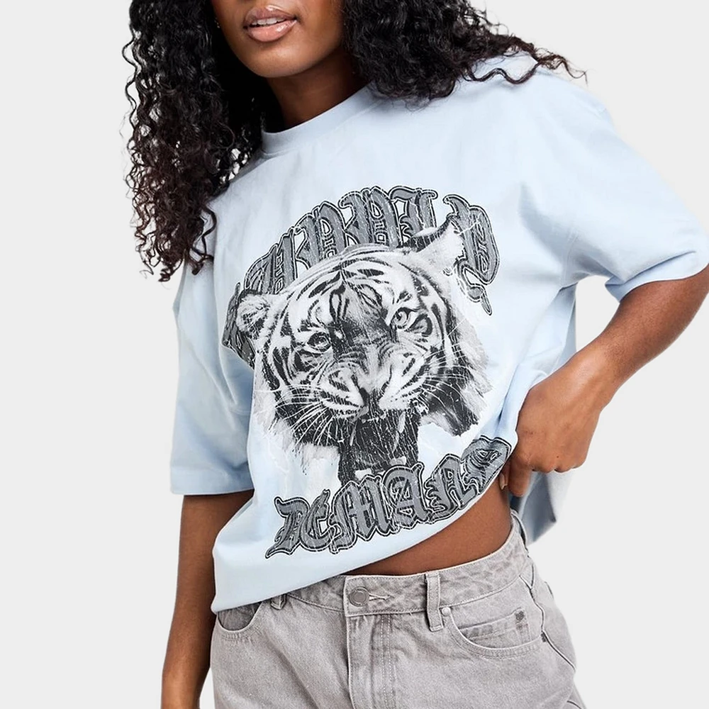 Supply & Demand Women's Tiger Graphic T-Shirt / Niagara Mist