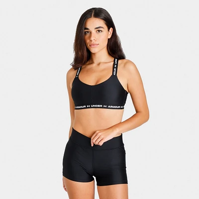 Under Armour Women's Crossback Low Bra Black / White