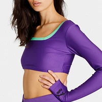 PUMA x Dua Lipa Longsleeve Cropped T-shirt / Royal Purple