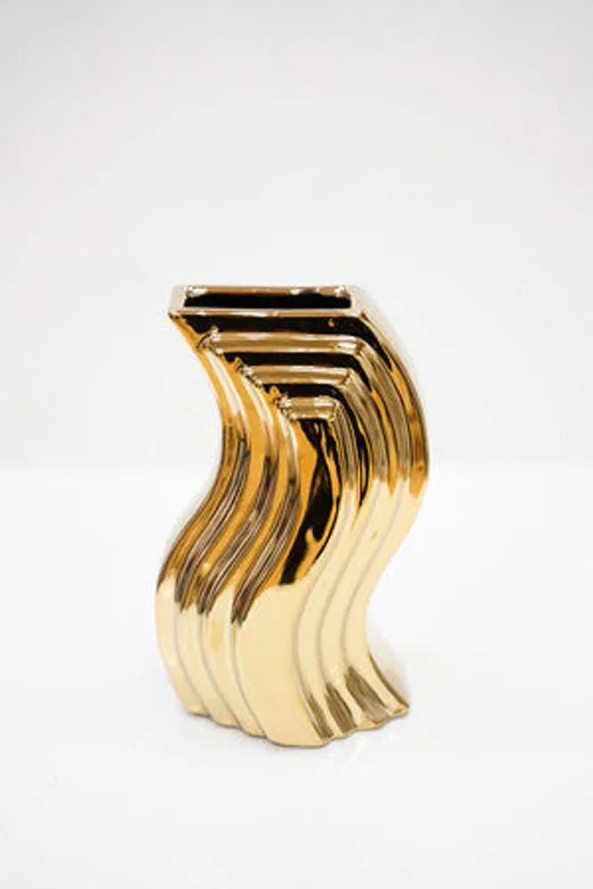 9" Titanium Gold Vase