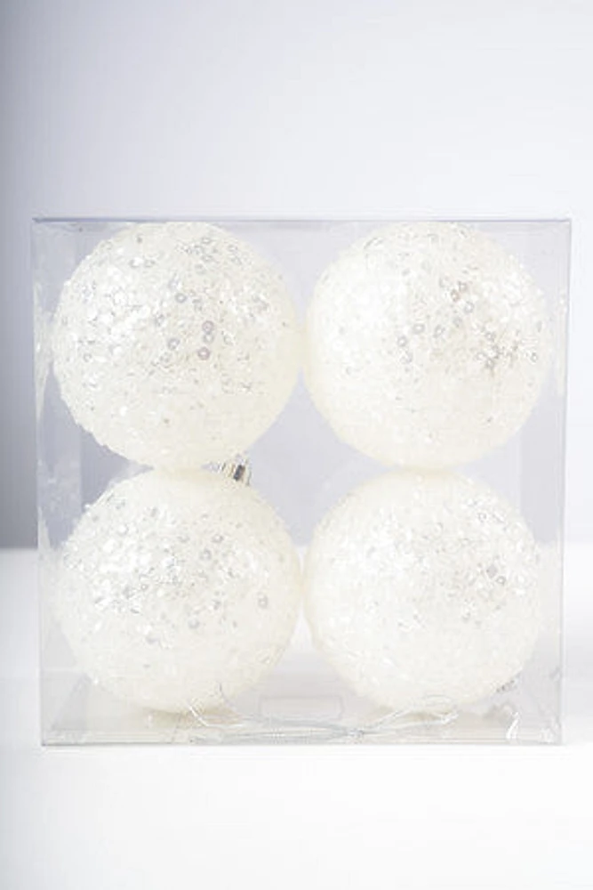 3" White Ball w/Glitter