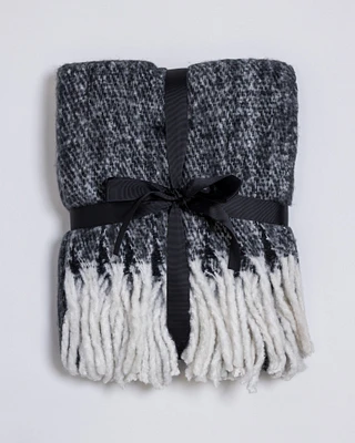 50"x 60" Fluffy Throw Blanket Black/White
