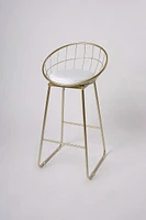 Bonny Bar Stool- White/Gold